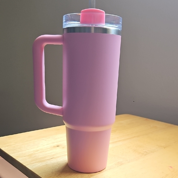 Stanley Sizzling Pink Travel Mug with Handle - Picture 3 of 5